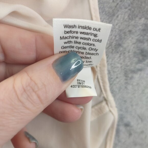 LC Lauren Conrad Women Scallop Trim‎ Cami Tank Top XS Cream Sheer Romantic Boho - Picture 9 of 10